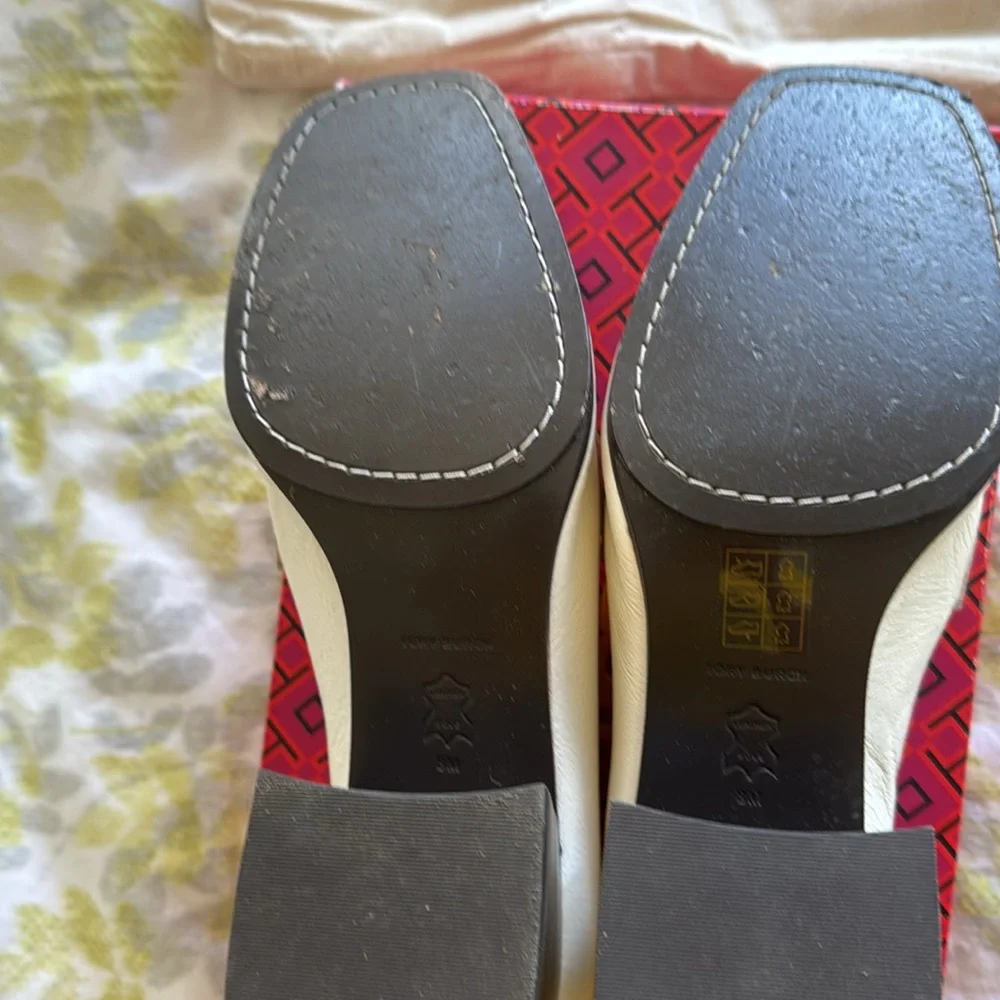 Tory Burch Perrine Heel Loafer 55mm New Ivory 104 Size 8 - Picture 3 of 13